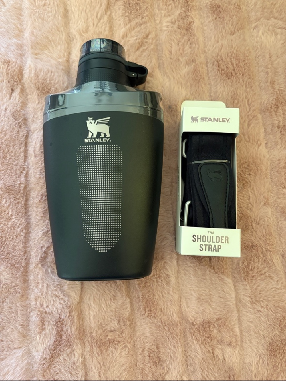 Stanley Black Cross Bottle with Shoulder Strap, 23 oz
